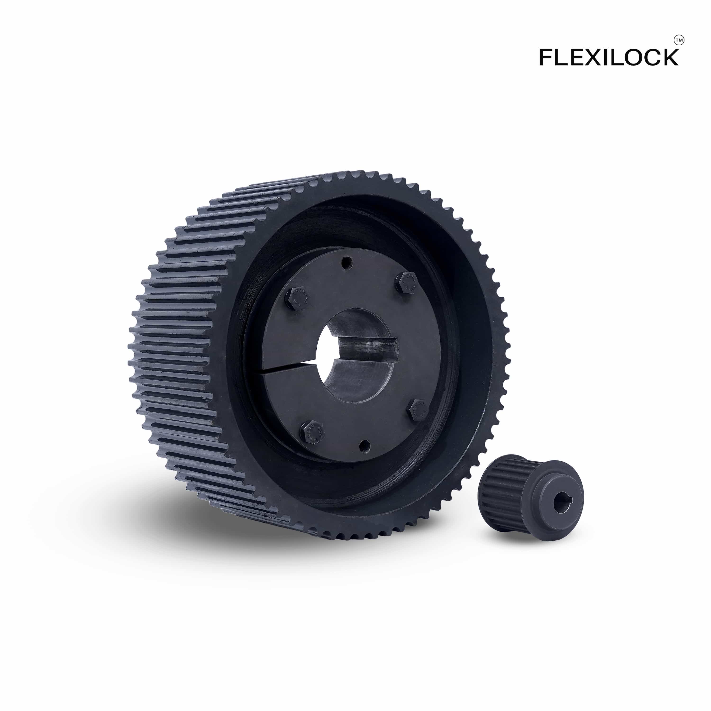 Flexilock timing pulleys with taper bush straight bore